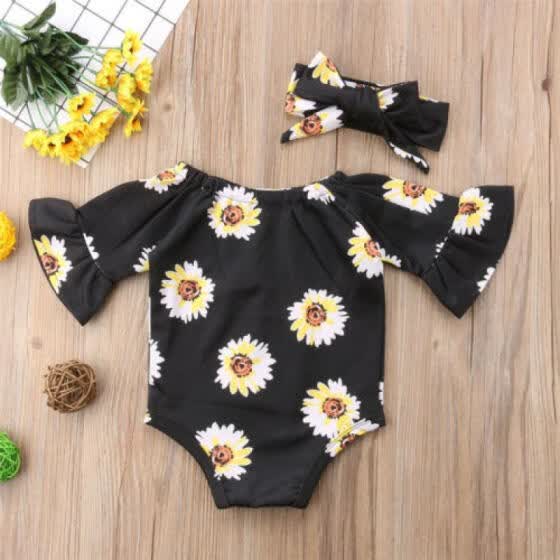 girls sunflower romper