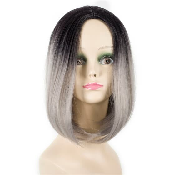 Shop Ombre Bob Wig Straight Short Hair Fashion Wig Synthetic