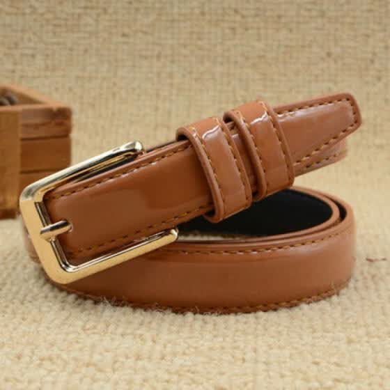ladies thin leather belts