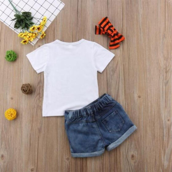 Short Pant 3PCS Sets Clothes 2-7Years Kid Girl Summer Floral Hat Chiffon Top
