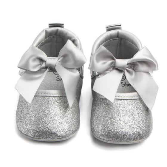 newborn silver shoes