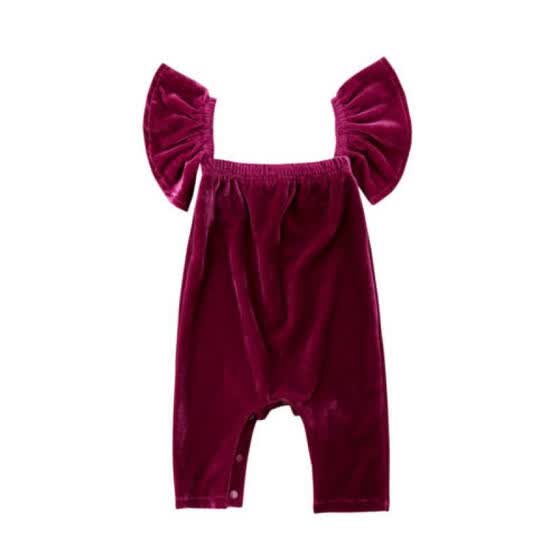 girls velvet romper