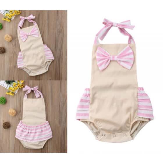 beige romper baby girl