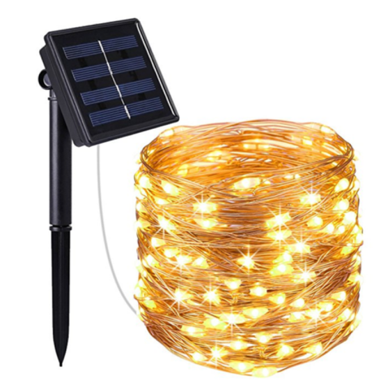 Outdoor Solar 10M 100 LED Copper Wire String Fairy Xmas Garden Light White Lamp