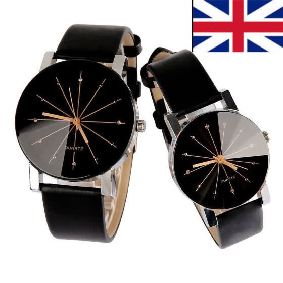 geneva men's quartz watch leather band