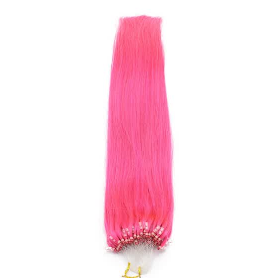 Shop 100 Brazilian Virgin Remy Hair Hot Pink Straight Micro Bead