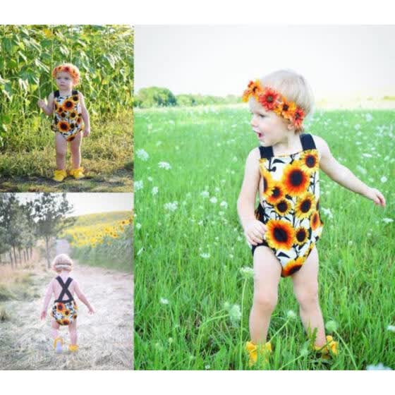 sunflower baby overalls