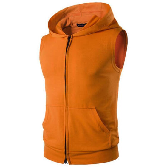 Men Sleeveless Hoodie Vest Coat Sport Gym Hooded Sweatshirt Sweater Outwear Tops