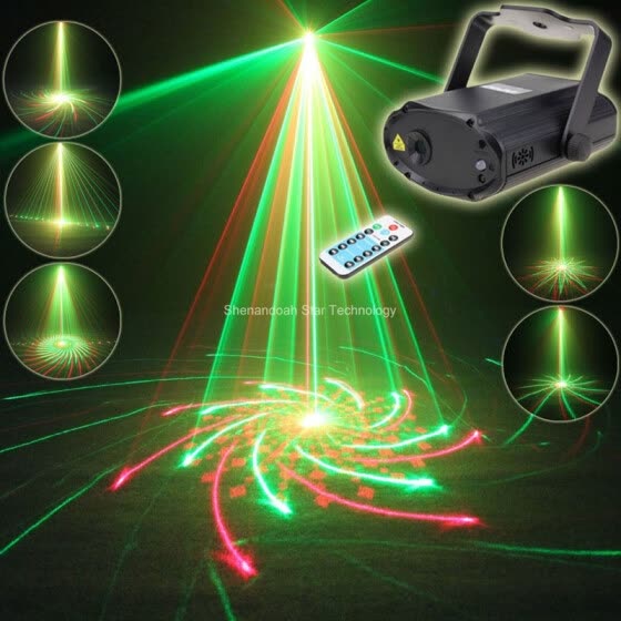 red and green laser lights