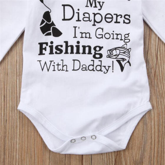 Newborn Infant Baby Girl Boy Fishing Romper Bodysuit Jumpsuit Outfits Clothes
