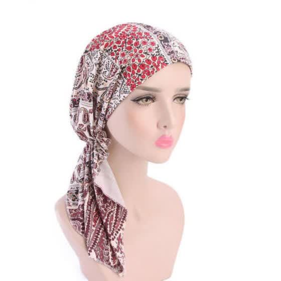 Shop Muslim Chemo Turban Headwear Women Long Hair Head Scarf