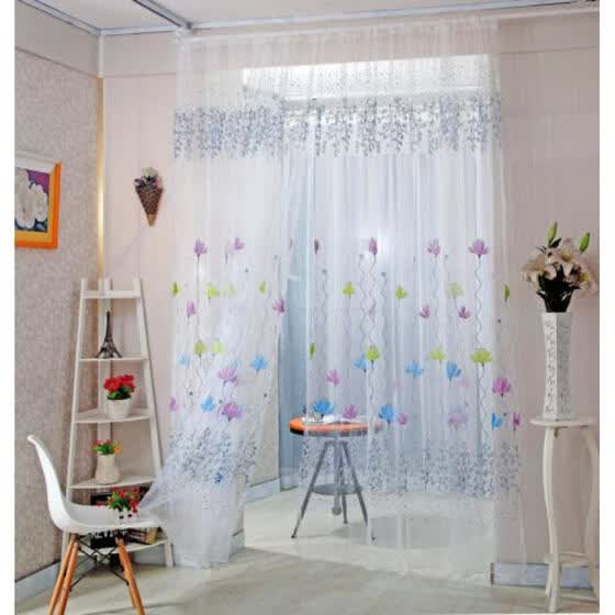 Shop Sheer Voile Ruffle Pink Green Beige Window Kitchen Curtain