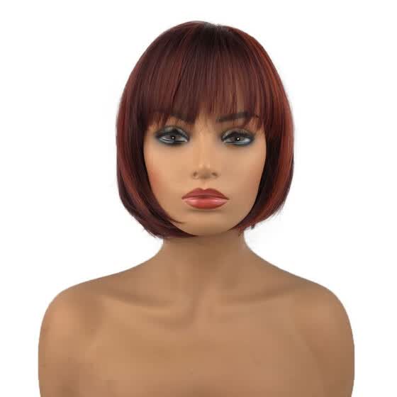 Shop Strongbeauty Women S Wine Red Short Straight Bob Style Hair