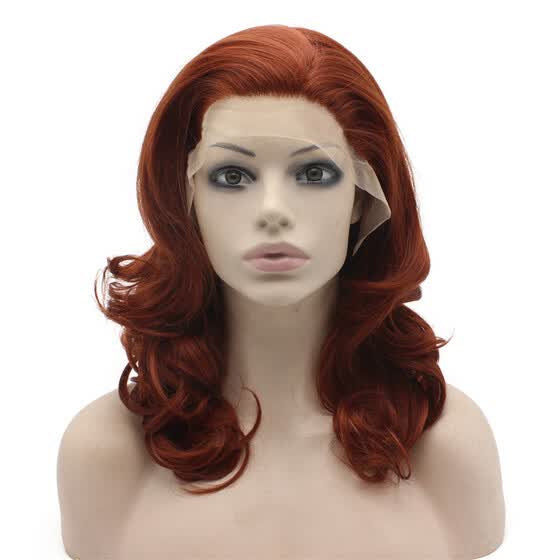 Shop Iwona Synthetic Hair Lace Front Shoulder Length Wavy Burgundy