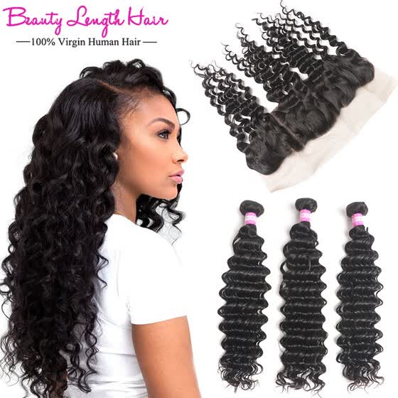 Shop Peruvian Deep Wave With Frontal Closure Deep Curly Virgin