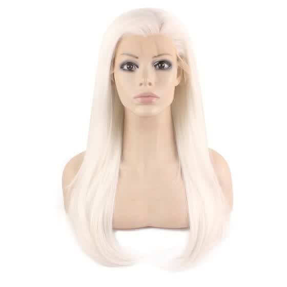 long white blonde wig