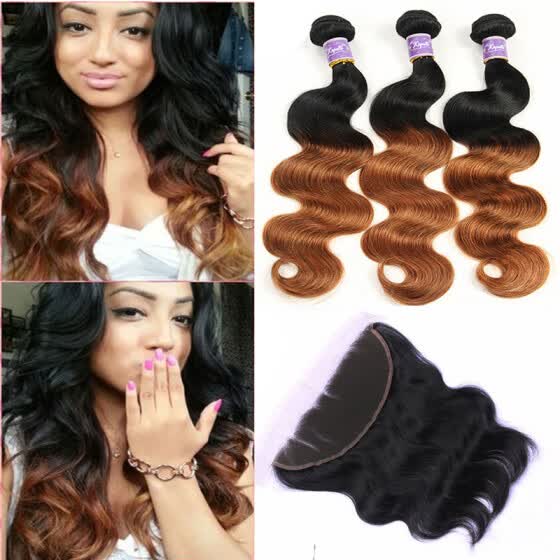Shop Ear To Ear Lace Frontal Closure With Bundles Ombre Brazilian