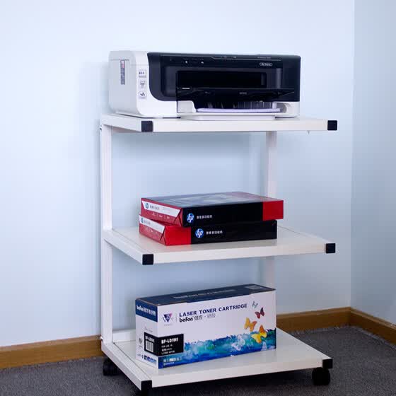 Shop Double side threelayer printer table Fujiyama white printer shelf