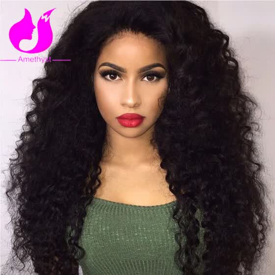 Shop 18 24 Inch Long Kinky Curly Lace Front Human Hair Wigs For