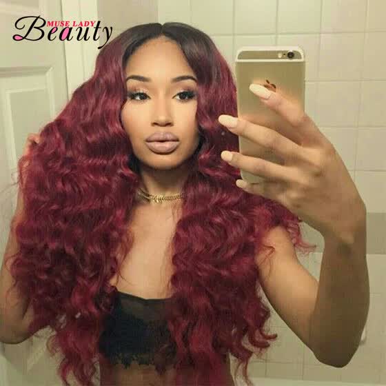 Shop Peruvian Body Wave Human Hair Extension T1b 99j Ombre Color