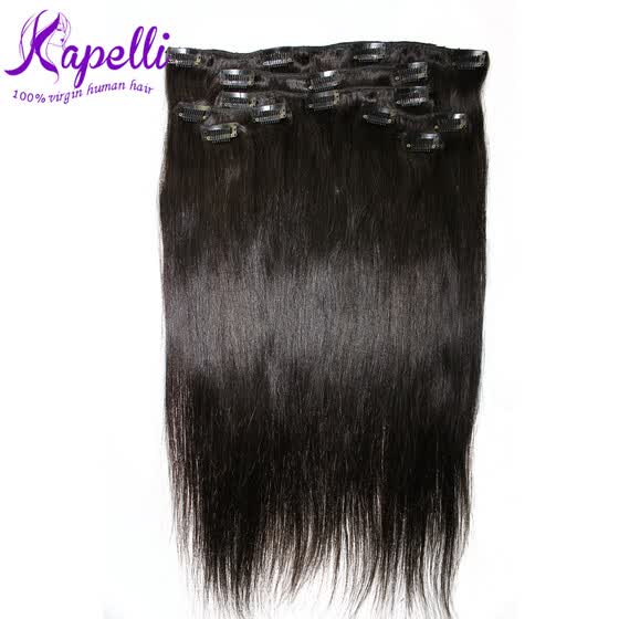 Shop Brazilian Virgin Hair Clip In Human Hair Straight Natural