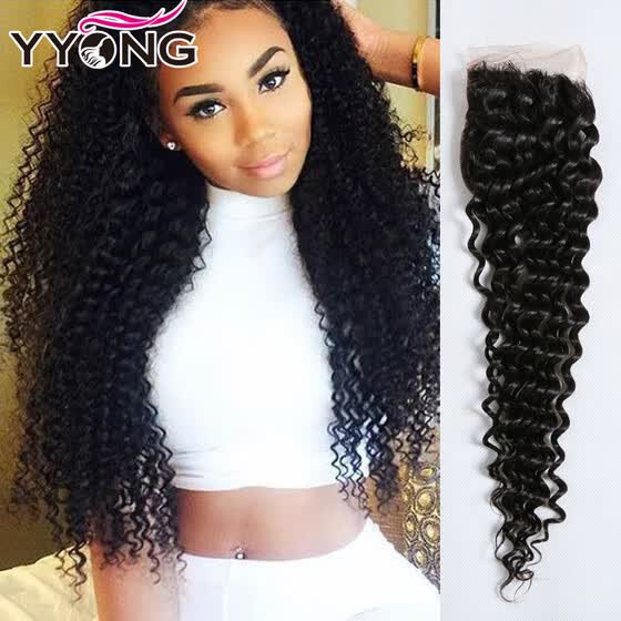 Shop New Arrival Virgin Indian Kinky Curly Closure 100 Human Hair
