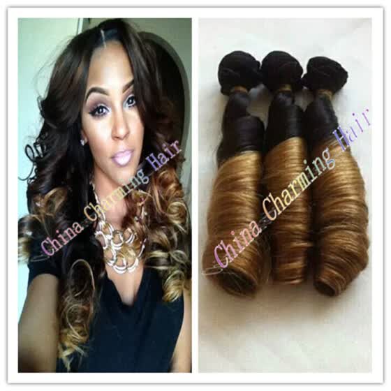 Shop 7a Grade Unprocessed Aunty Funmi Hair 1b 27 Honey Blonde Ombre Two Tone Hair 100 Virgin Brazilian Bouncy Romance Curl 3pcs Lot Online From Best Ombre Hair On Jd Com Global Site