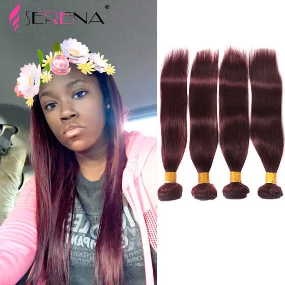 Shop Peruvian Virgin Hair Straight Red Wine Burgundy 99j Straight