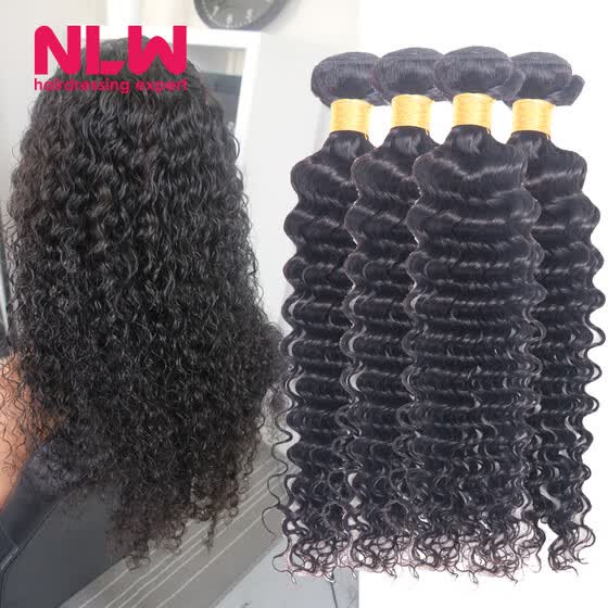 Shop 4 Pcs Malaysian Hair Deep Wave Curls Extensions 8a