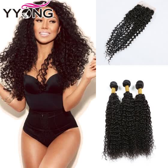 Shop Brazilian Curly Wave Closure 1pcs Lot Wet And Wavy Virgin