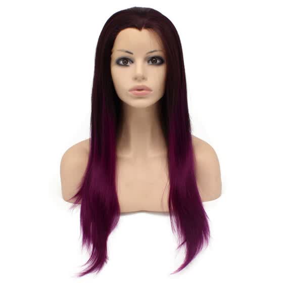 Shop Iwona Synthetic Hair Lace Front Long Stright Two Tone Ombre