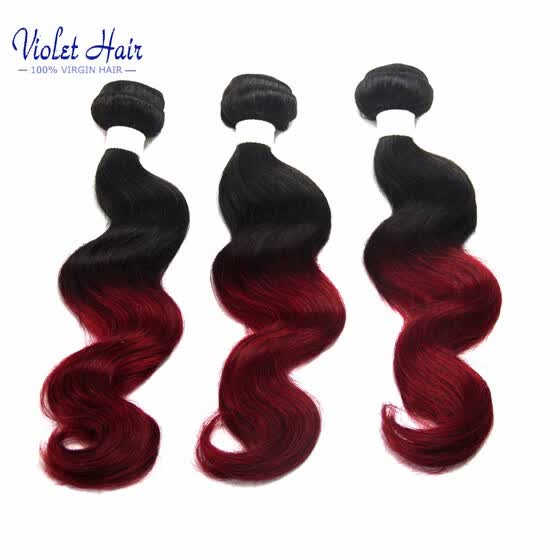 Shop Violet Hair Malaysian Virgin Body Wave Hair 3 Bundles Ombre