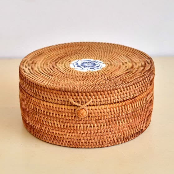 Shop Handmade Rattan Woven Pu Erh Tea Cake Storage Box Canister Kitchen Container For Three 357g Pu Er Cakes Online From Best Coffee Tea Espresso On Jd Com Global Site Joybuy Com