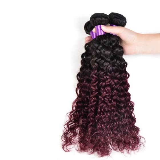 Shop 8a T1b Red Ombre Hair Weave Bundles Deep Wave Virgin Hair
