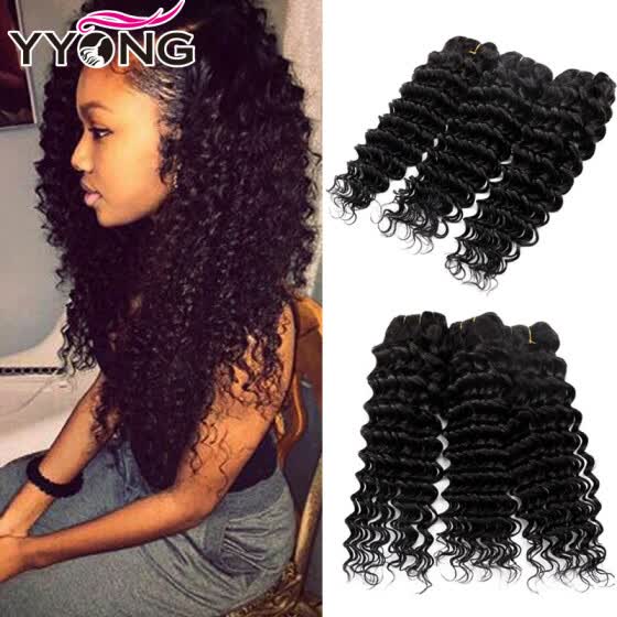 Shop Yyong Hair Products 3 Bundles Deep Wave Brazilian Hair 8a