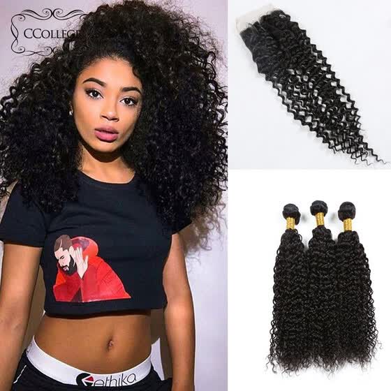 Shop 8a Virgin Hair Brazilian Kinkly Curly With Closure Ccollege