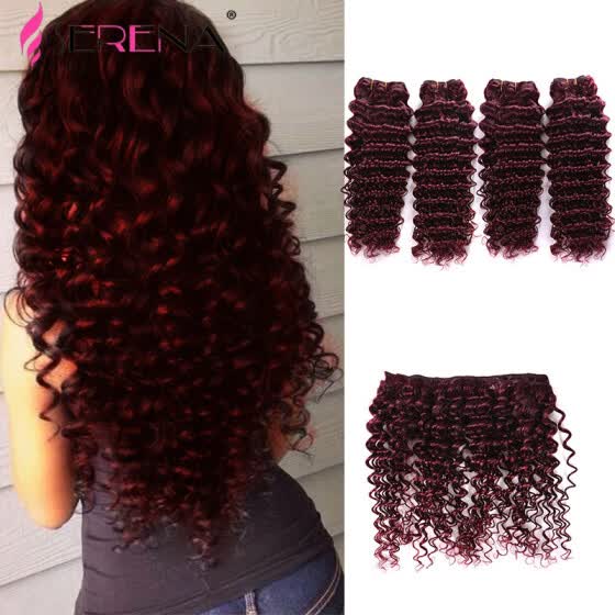 Shop 7a 99j Brazilian Hair Burgundy Colored Loose Deep Wave