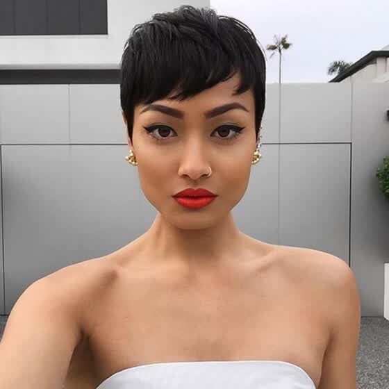 Shop Sexy Women Short Black Pixie Cut Wigs Huma