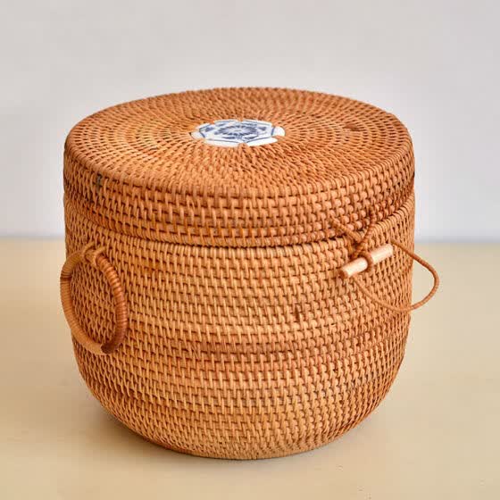 Shop Handmade Rattan Woven Pu Erh Tea Cake Storage Box Canister Kitchen Container For Five 357g Pu Er Cakes Online From Best Coffee Tea Espresso On Jd Com Global Site Joybuy Com