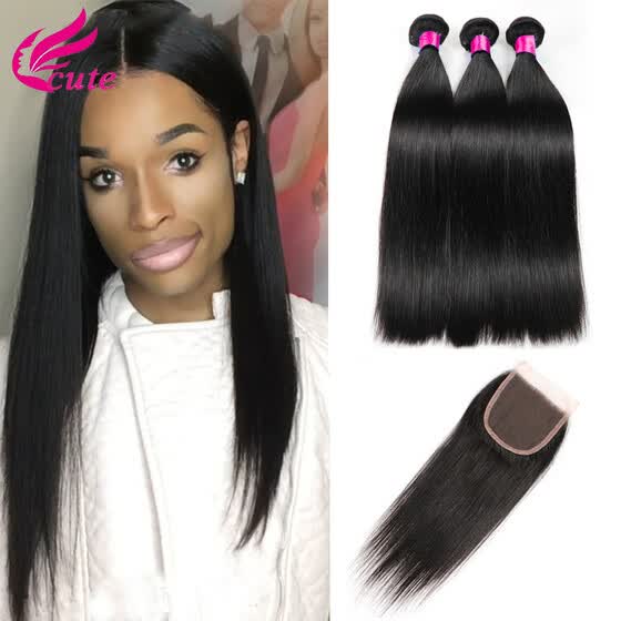Shop Brazilian Straight Hair With Closure Virgin Brazilian Hair