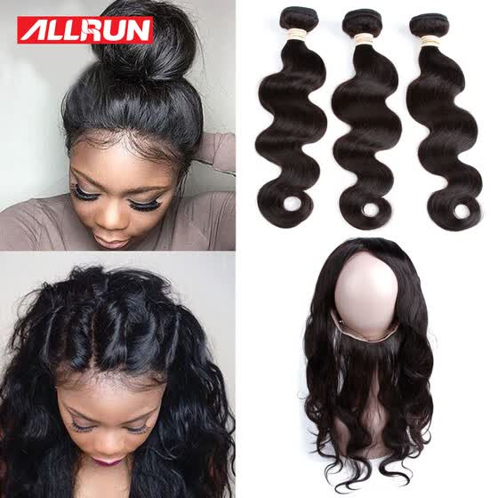 Shop Allrun 360 Lace Frontal Closure With Bundles Brazilian Body
