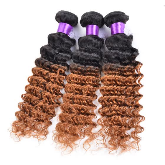 Shop Ombre Brazilian Deep Wave Hair 2 Bundles Brazilian Deep Curly