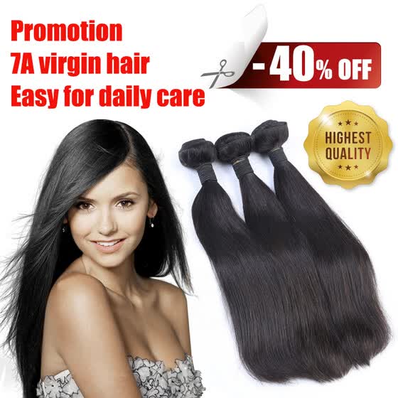 Shop 7a Unprocessed Brazilian Straight Weaves 3pcs Weave Bundles