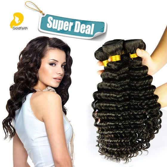 Shop 7a Unprocessed Brazilian Deep Wave Four Bundles Hair Weft
