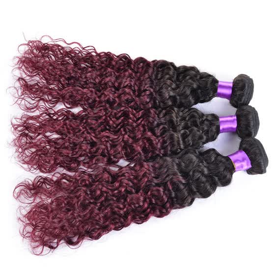 Shop Brazilian Virgin Hair Afro Kinky Curly Ombre 1b99j Burgundy