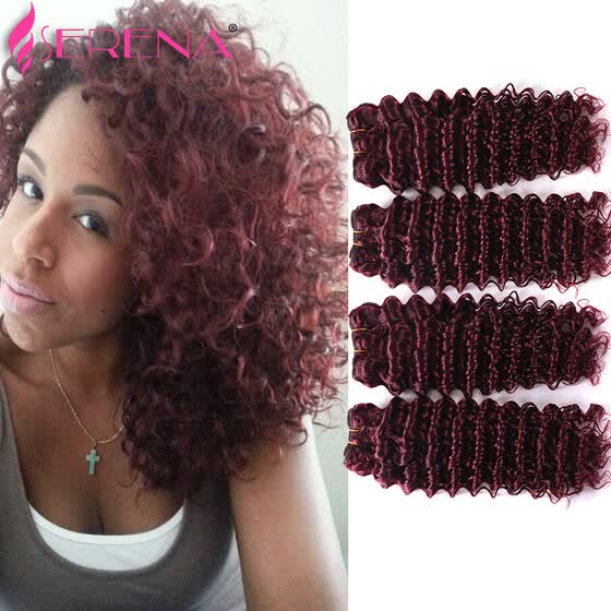 Shop Grade 7a Malaysian Red 99j Deep Curly Virgin Hair Extension