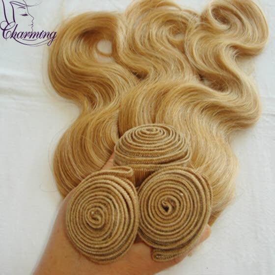 Shop Peruvian Virgin Hair Body Wave Color 27 Blonde Hair Bundles