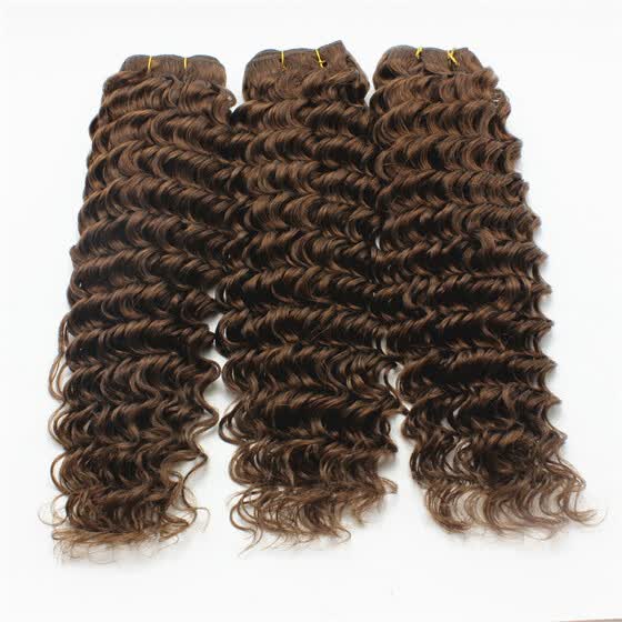 Shop 4 Chocolate Brown Weave Bundles 3pcs Lot Deep Wave Brazilian