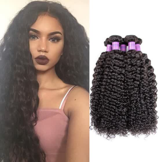 Shop Peruvian Virgin Hair Jerry Curl Kinky Curly Hair 4 Bundles