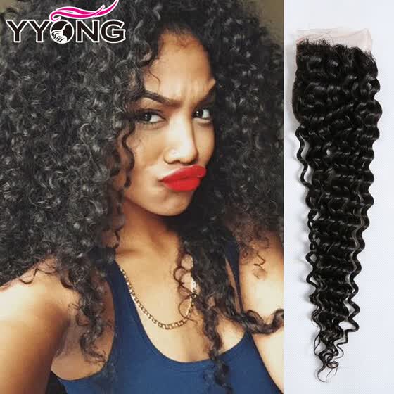 Shop Peruvian Kinky Curly Closure Free Middle 3 Part Lace Closure